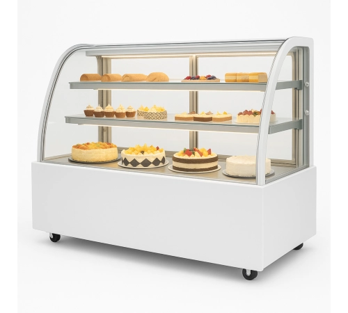 Вітрина кондитерська холодильна Hurakan HKN-LPD150 White (0.9 м, кругла)