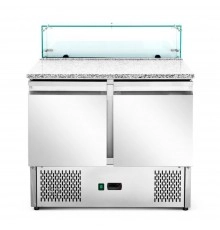 Саладета Hurakan HKN-PZLGV2S 2-х дверна з гранітною поверхнею і склом